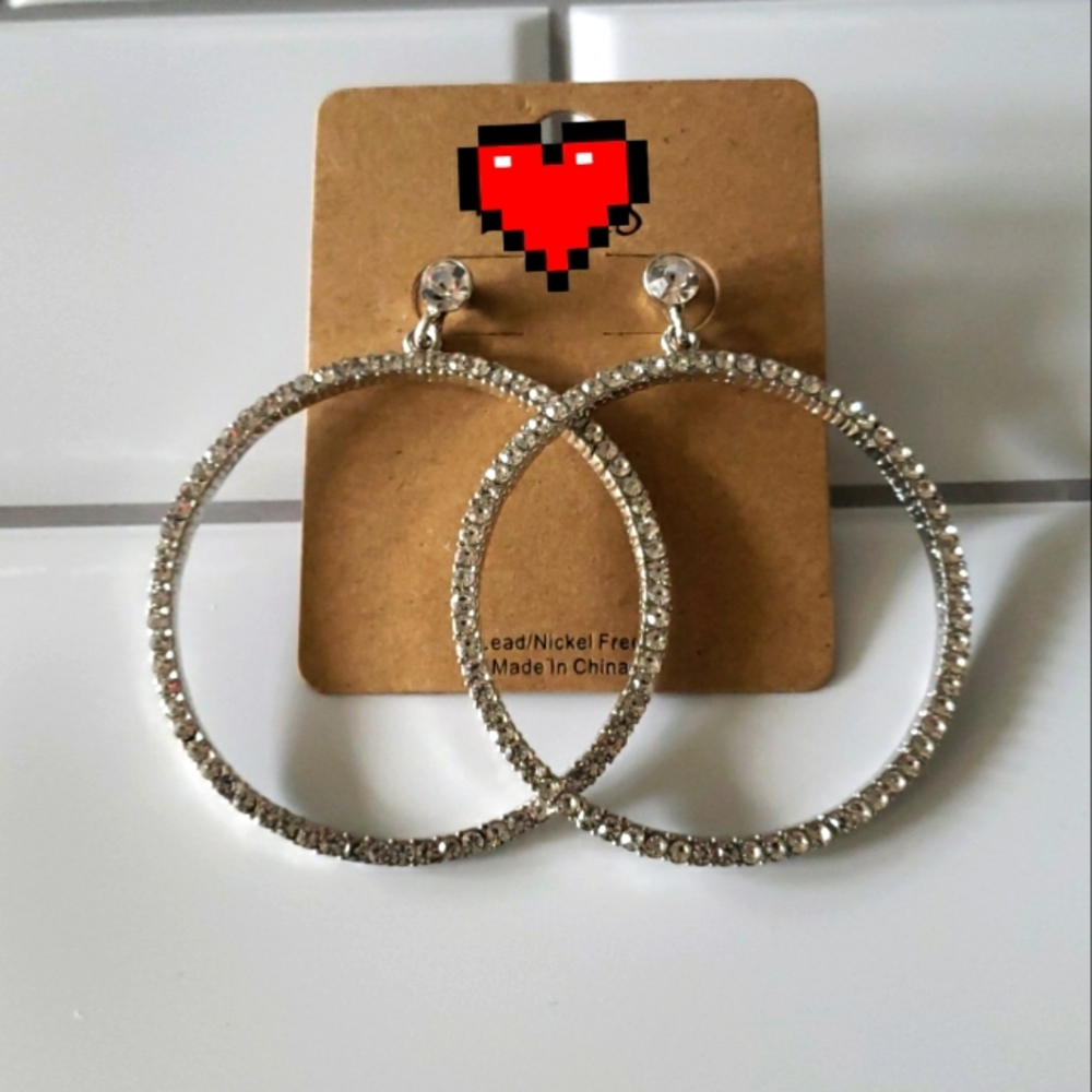 Blinged Hoop Earrings